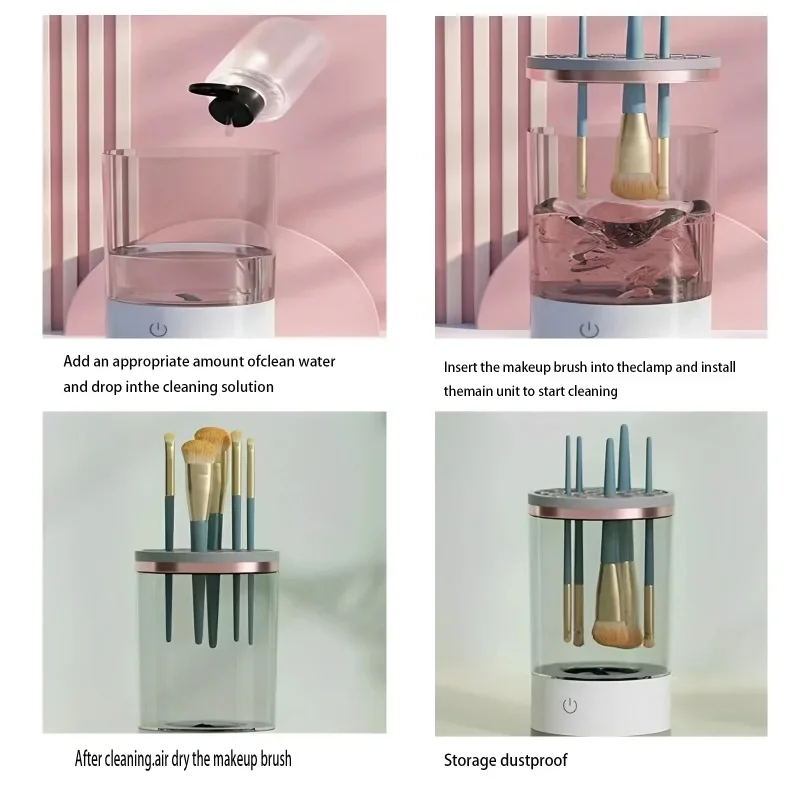 Przenośny automatyczny czyścik pędzli USB z nasadką 🖌️