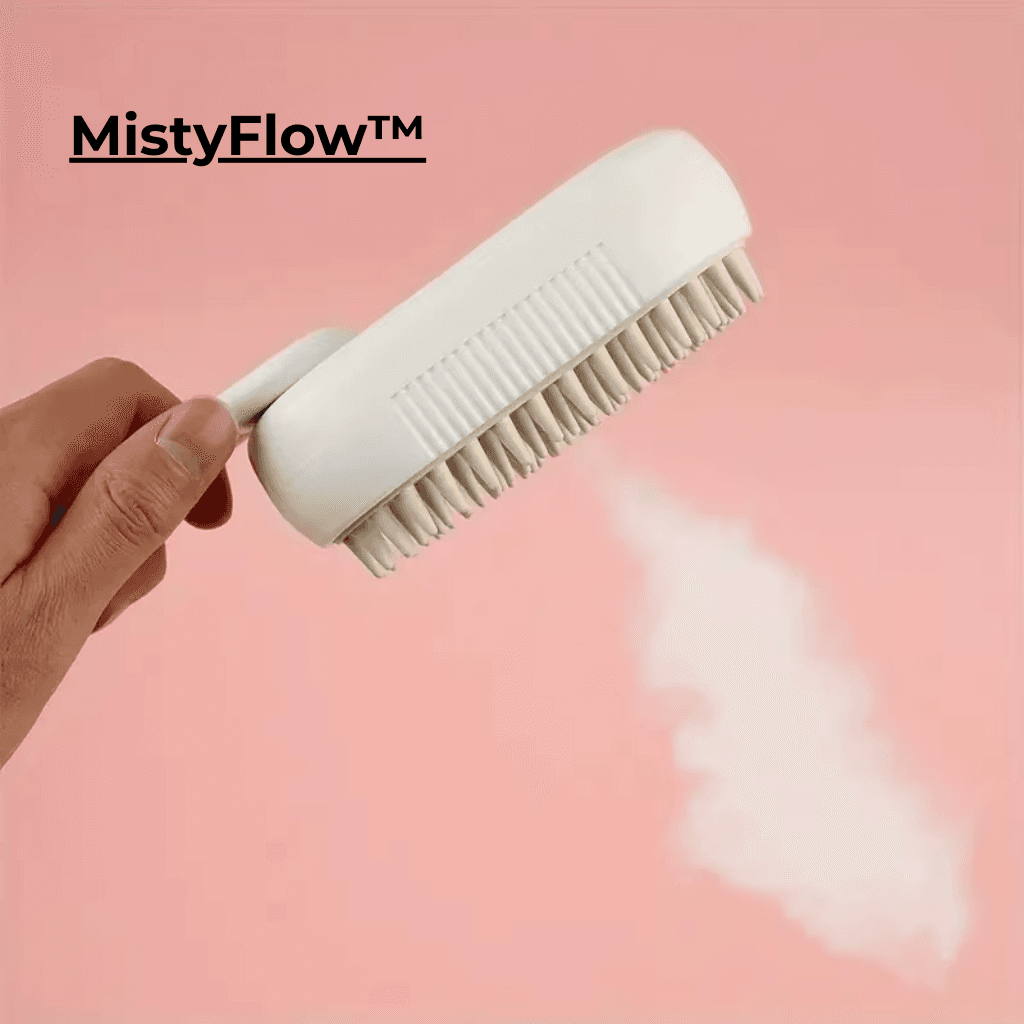 MistyFlow™ Click – Silikonowa Szczotka z Mgiełką 🐾