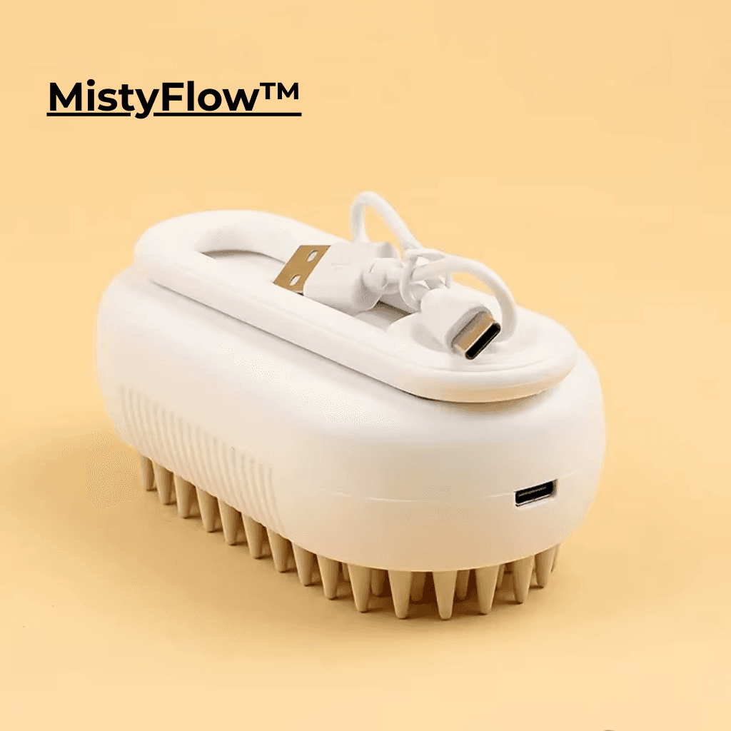 MistyFlow™ Click – Silikonowa Szczotka z Mgiełką 🐾