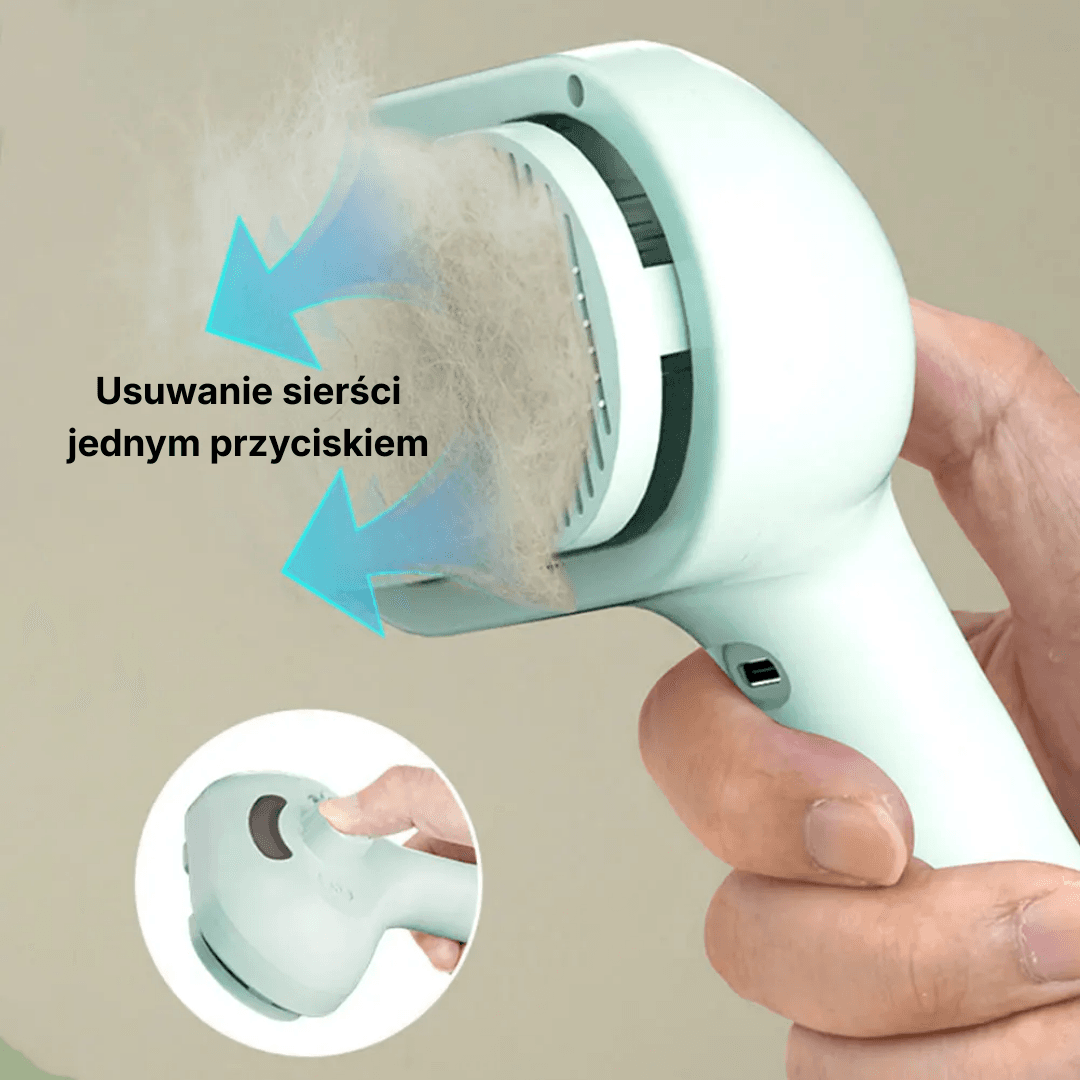 MistyPaw™ – Profesjonalna Szczotka Parowa 3w1 z Metalowymi Ząbkami🐶