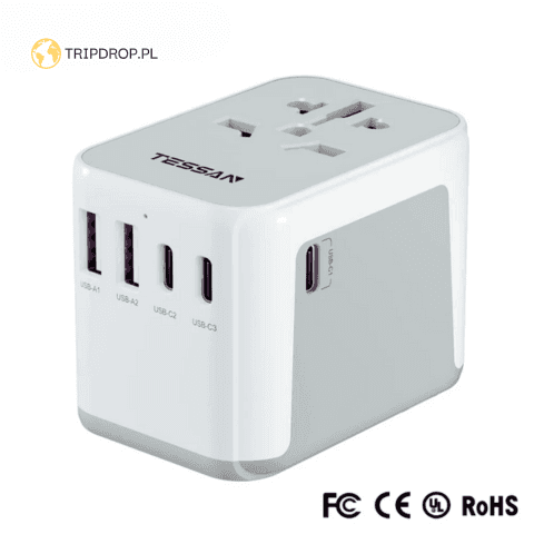 Uniwersalna Ładowarka Podróżna z portami USB, Wszystko w Jednym dla całego świata 🌍