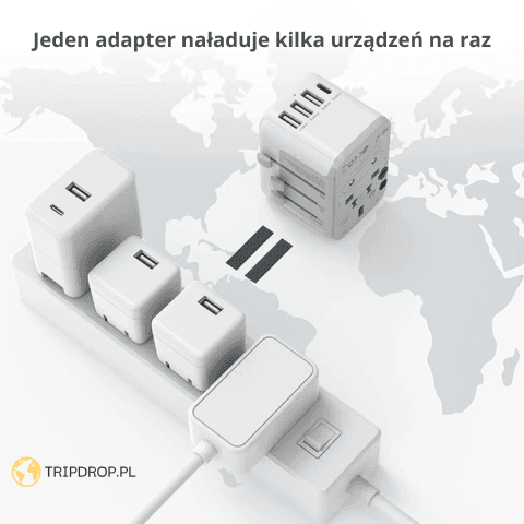 Uniwersalna Ładowarka Podróżna z portami USB, Wszystko w Jednym dla całego świata 🌍