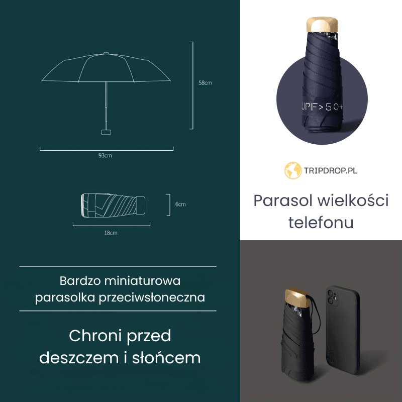 Mini Parasol z dodatkową ochroną UV
Ultralekki Składany Pięciokrotnie🌧️☂️☀️