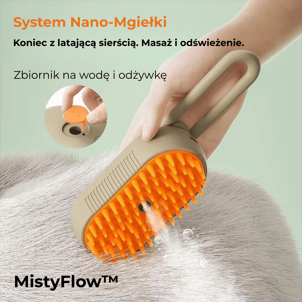 MistyFlow™ Click – Silikonowa Szczotka z Mgiełką 🐾
