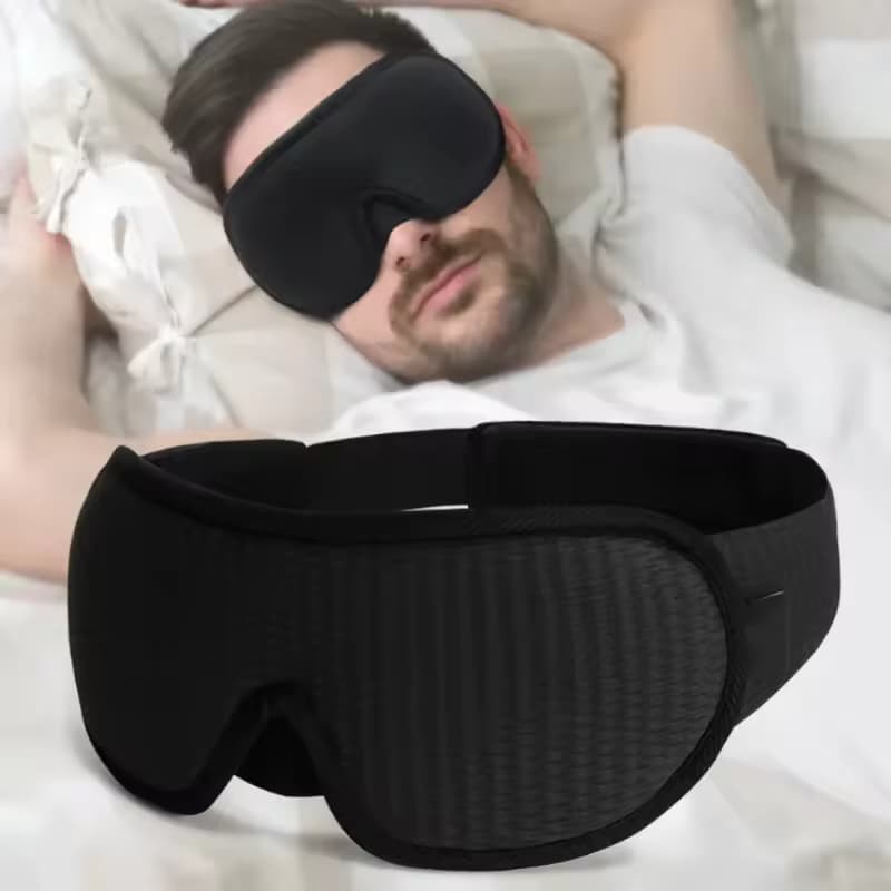 Maska do snu 3D, blokująca światło, miękko wyściełana, na oczy 🌙