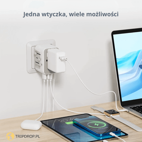 Uniwersalna Ładowarka Podróżna z portami USB, Wszystko w Jednym dla całego świata 🌍