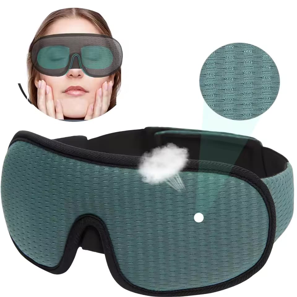 Maska do snu 3D, blokująca światło, miękko wyściełana, na oczy 🌙