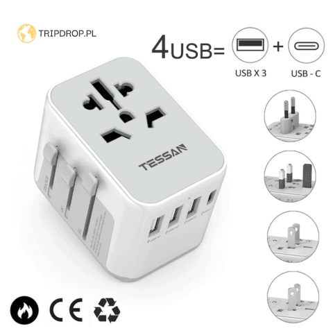 Uniwersalna Ładowarka Podróżna z portami USB, Wszystko w Jednym dla całego świata 🌍
