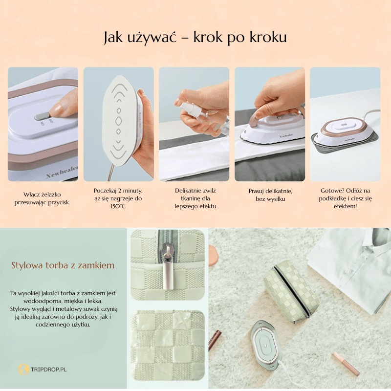 Ceramiczne mini żelazko turystyczne 300W🧳