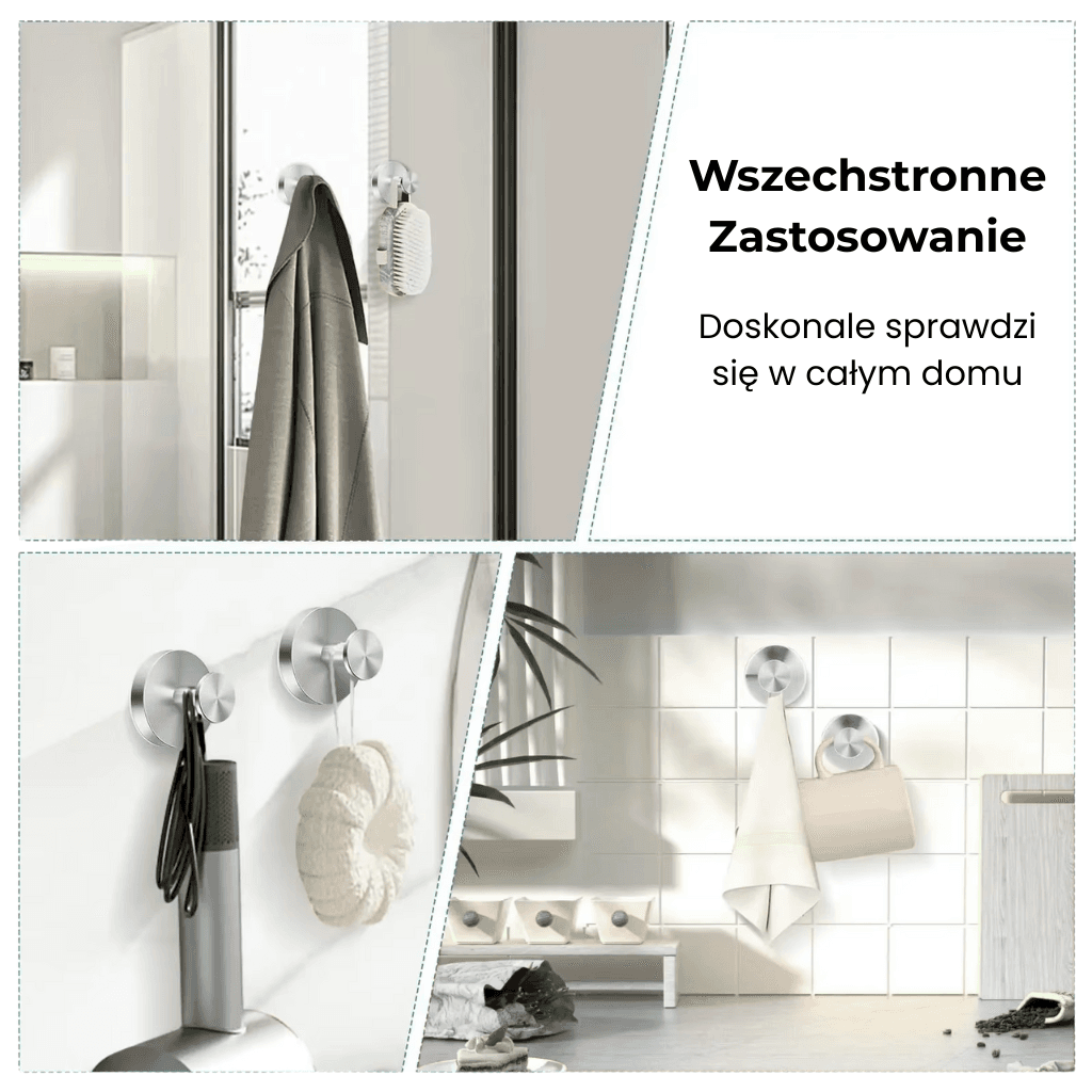 Mocny haczyk przyssawkowy bez wiercenia do ręczników 🪝